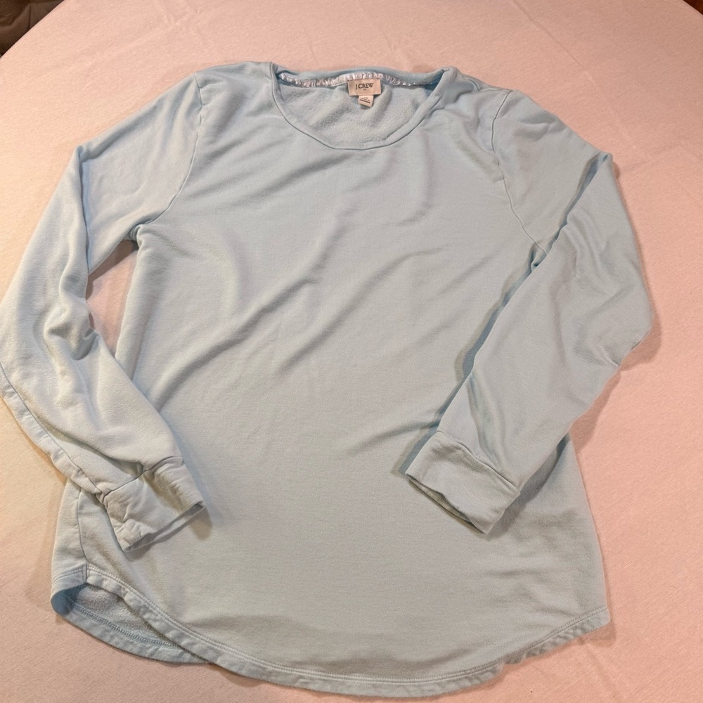 J Crew Loungewear Crew Neck Top M Lightweight‎ Sweatshirt Long Sleeve Fleece